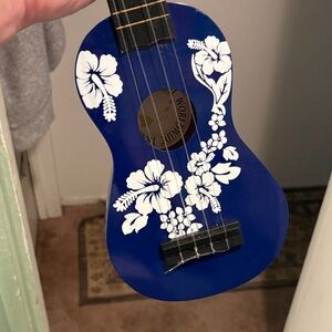 Blue Floral Ukulele